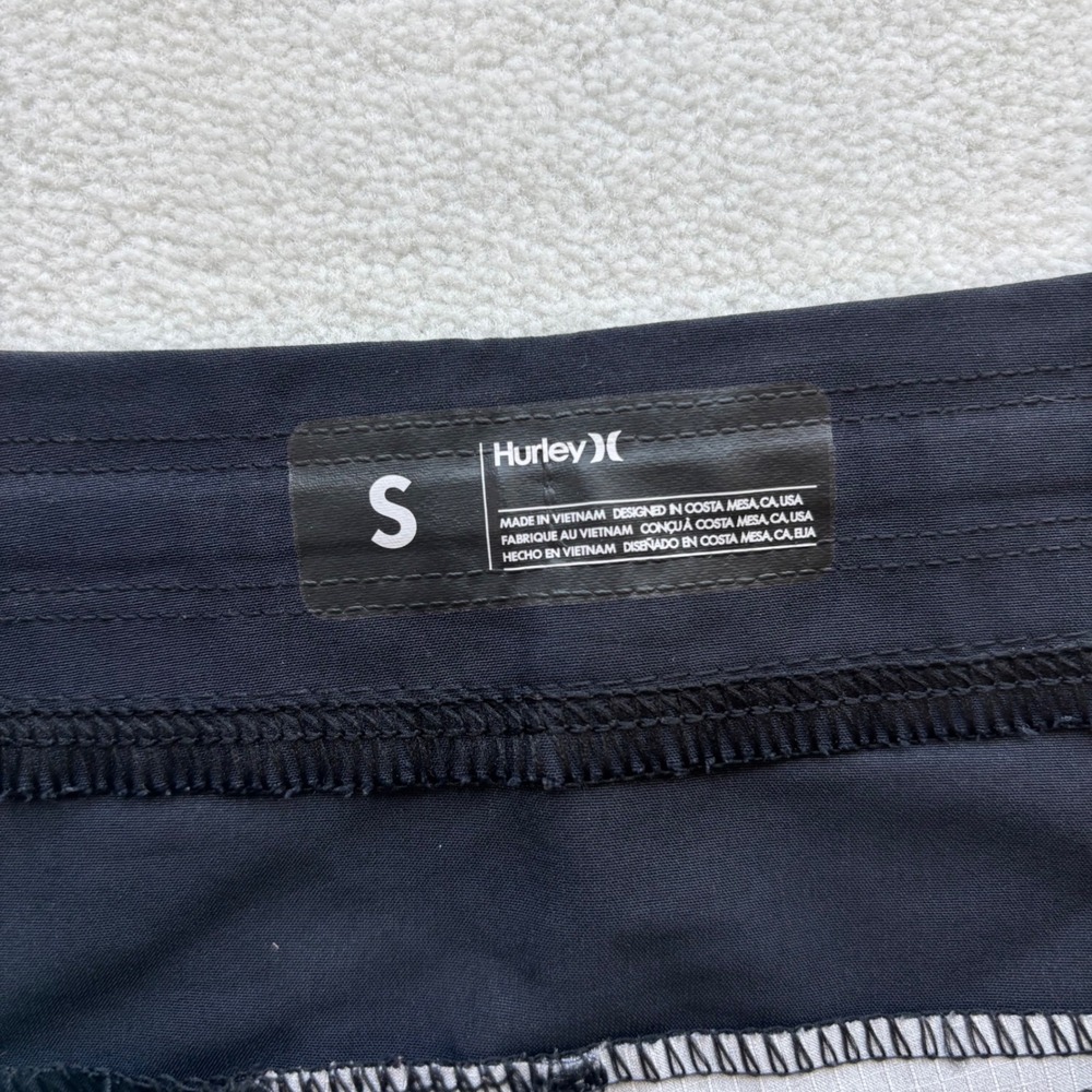 Hurley Board Shorts Mens Size S Black Striped Ripstop Swim Trunks MWS0005370 - Picture 3 of 10